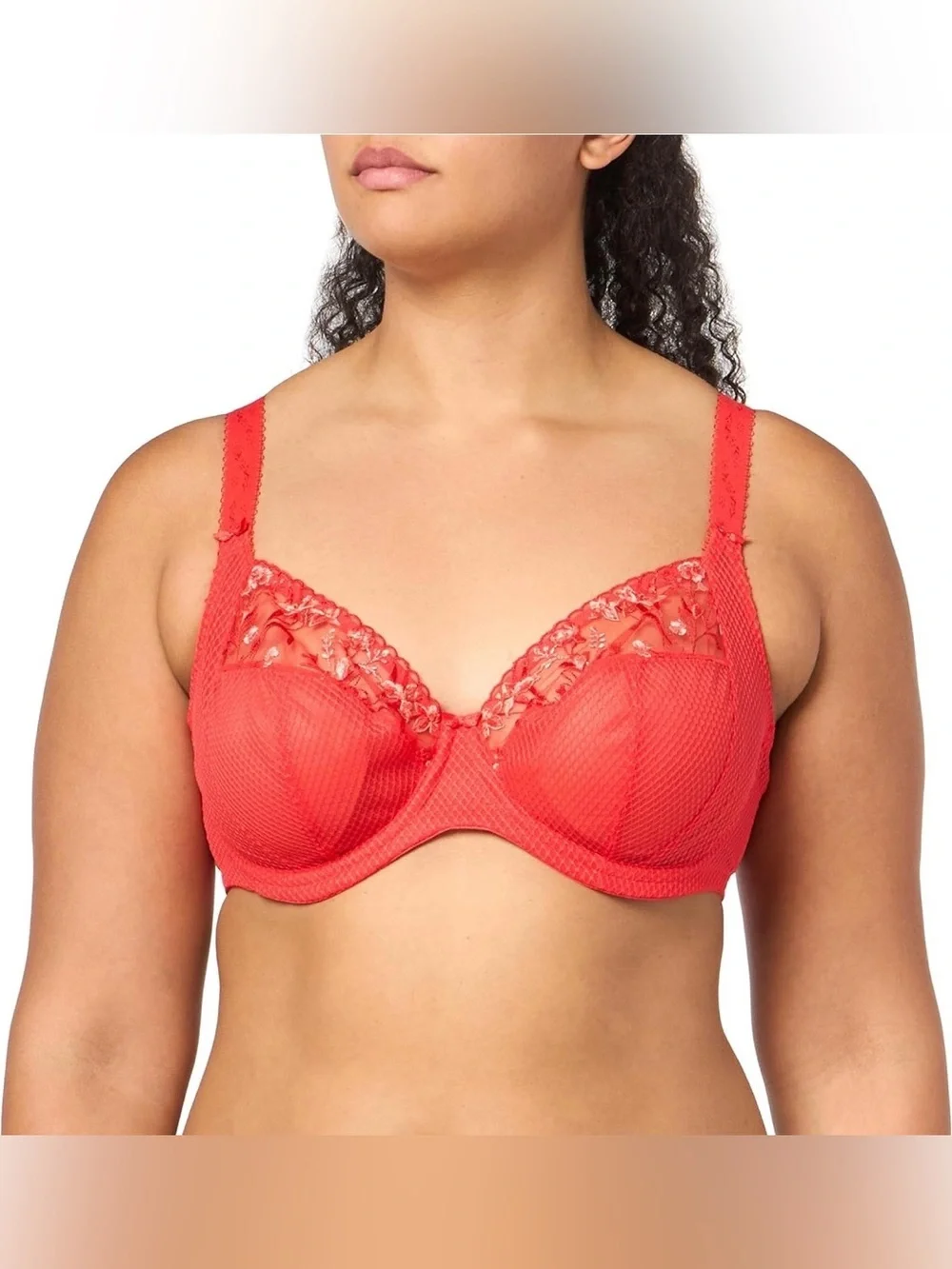 Elomi Women’s Charley Plunge Bra: Floral Embroidery, Low Plunge